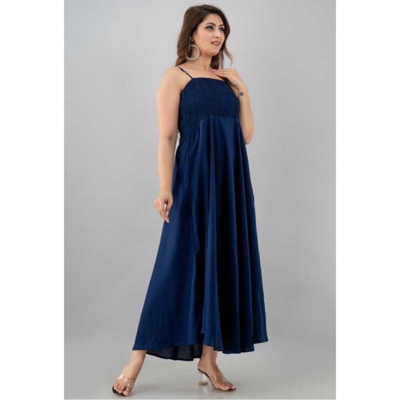👗Brand New Navy Blue Fit & Flared long dress for Women👗 - Picture 4 of 13